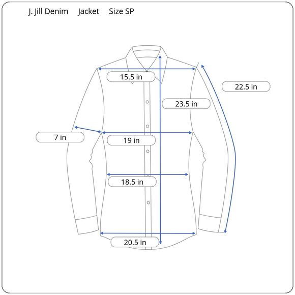 J Jill Denim Jean Jacket Women’s Small Petite Blue Frayed Details Boho Retro - Picture 9 of 9